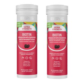 BSYS Coffee-flavored Biotin Chews Hair That Grows  Nails That Shine These Tasty Supplements Taste Like Your Favorite Brew No Chalky Mess Just Glo (Option: Two bottles)