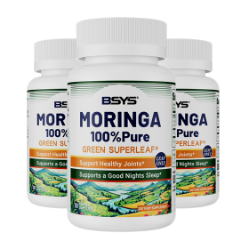 BSYS Moringa Capsules  Antioxidant & Anti-Inflammatory Support  Blood Sugar Health Aid  Cholesterol Balance Formula  Heart Wellness Support  Immu (Option: Three bottles)