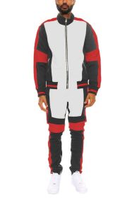 COLOR BLOCK TRACK SET (Color: BLACK RED, size: XL)