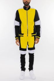 COLOR BLOCK TRACK SET (Color: YELLOW BLACK, size: S)