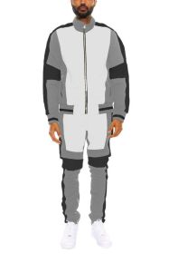COLOR BLOCK TRACK SET (Color: GREY BLACK, size: S)